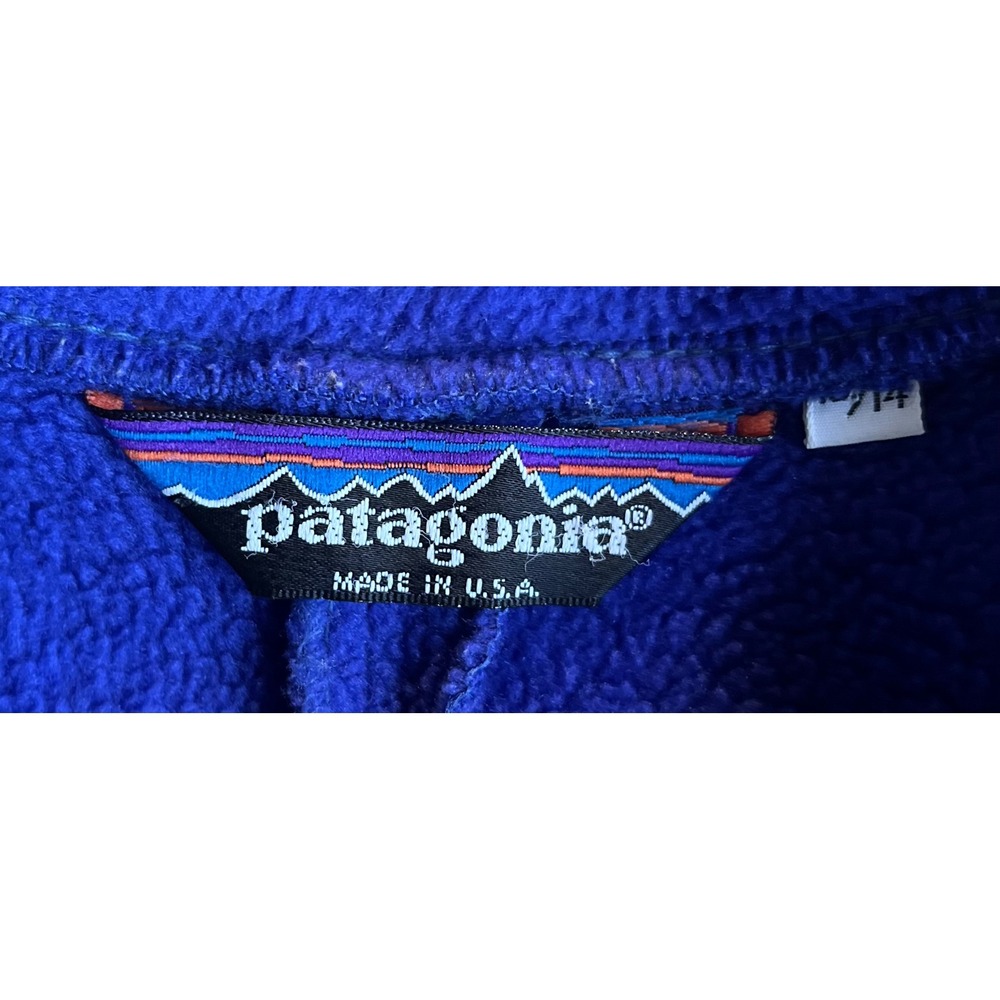 Vintage Patagonia Synchilla Fleece Jacket Mens 13/14 Blue Full Zip Made in USA - Picture 4 of 9